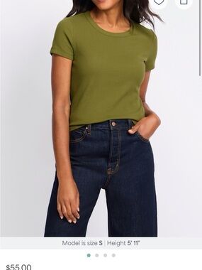 Market & Spruce Olive Crewneck Short Sleeve Tee. Never Worn